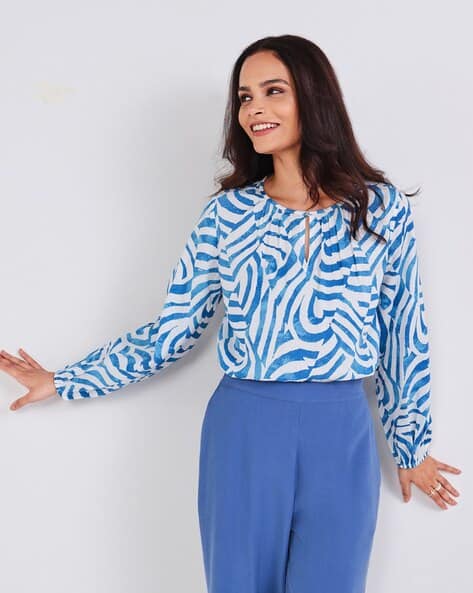AND Women Printed Relaxed Fit Regular Top