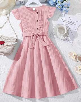 pamberston Girls A-Line Dress with Round Neck-picture-47