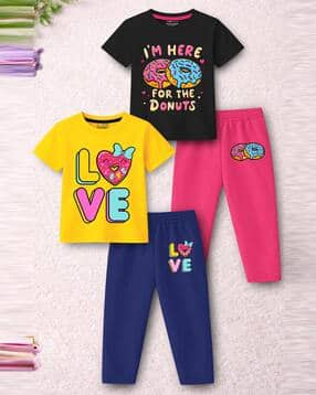 trampoline Girls Graphic Print Pants with Top Set-picture-16