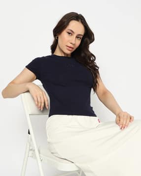gap Logo Embroidered Fitted Round-Neck T-Shirt-picture-13