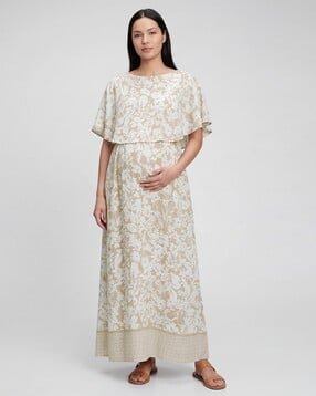 mystere paris Women Floral Print Fit & Flare Maternity Dress-picture-13