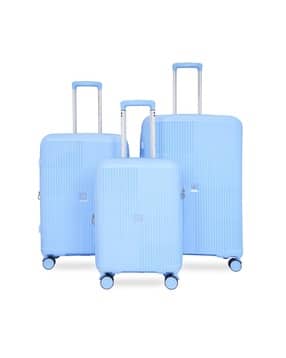 united colors of benetton Unisex Trex Blue Hard Polypropylene Trolley Bag - Set Of 3 Cabin Mid & Cargo-picture-19