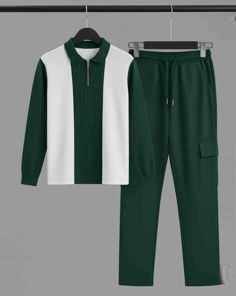 Buda Jeans Co Men Colourblocked Regular Fit Tracksuit Set