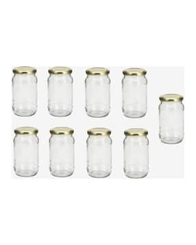somil Set of 9 Transparent Glass Jar with Lid-picture-24