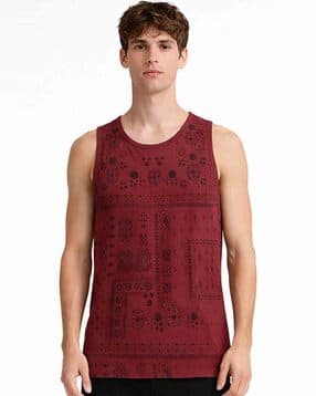 buda jeans co Men Printed Regular Fit Round-Neck Vest-picture-16