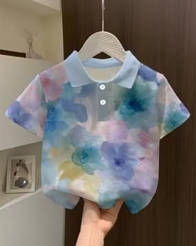 Boys Micro Print Polo T-Shirt-image-14