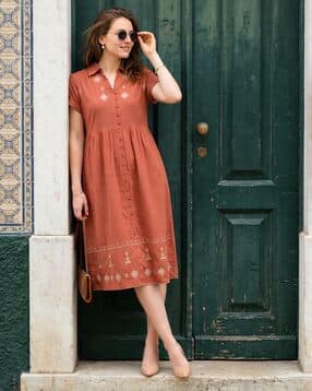 zummer Women Embroidered Shirt Dress-picture-38