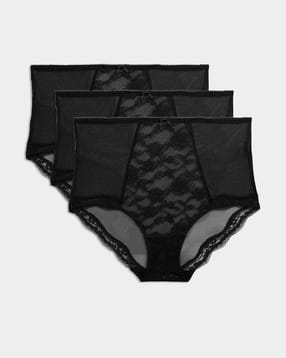 marks & spencer Women Pack of 3 Half-Coverage Lace Briefs-picture-39