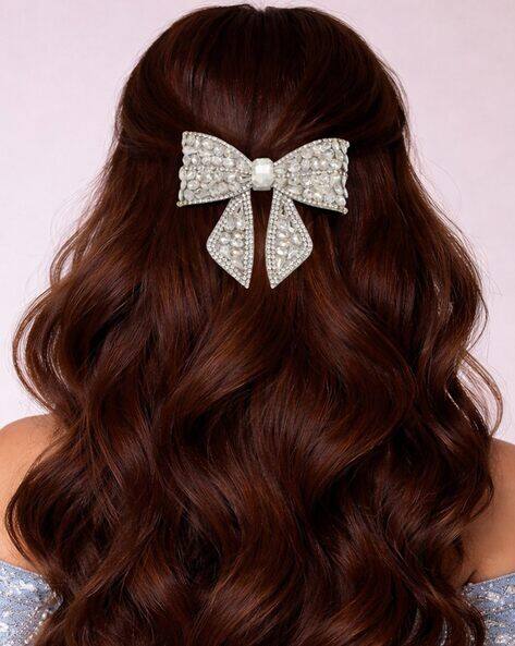 Fabula Women Crystal Embellished Hair Clip