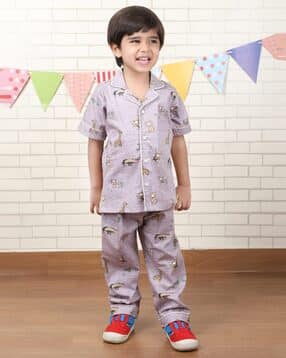 Boys Cotton Nightsuit Set-image-40