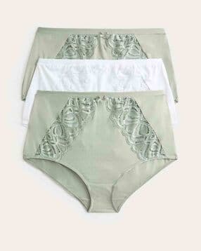 marks & spencer Women Pack of 3 Half-Coverage Lace Briefs-picture-34