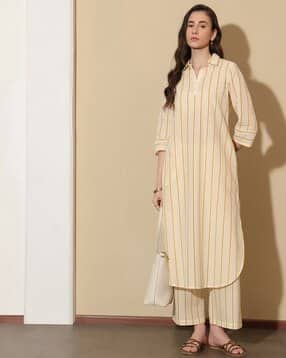 pink fort Women Striped Pant-Suit Set-picture-46