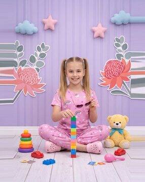 amreliya enterprise Girls Graphic Print T-Shirt & Pyjamas Set-picture-14