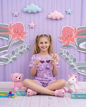 amreliya enterprise Girls Graphic Print T-Shirt & Shorts Set-picture-17