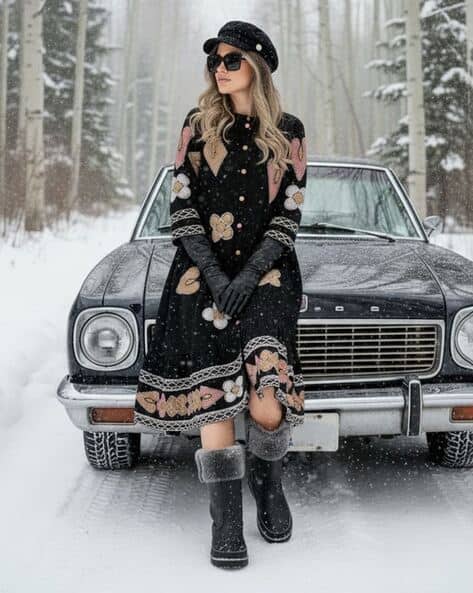 Women Embroidered Shirt Dress