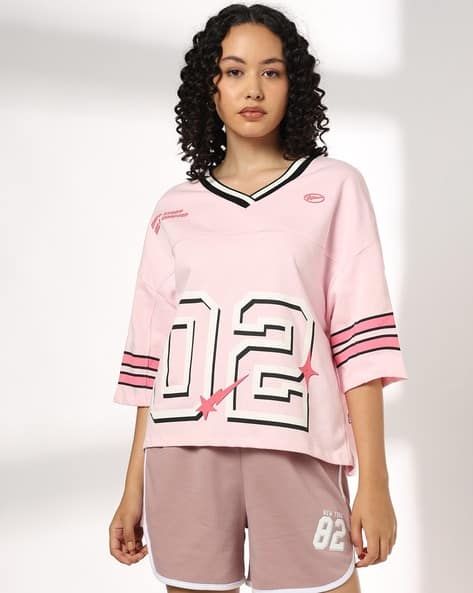 Women Typographic Print Cut & Sew Oversized Top