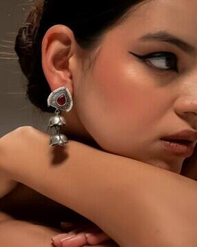 veni Women Oxidised Drop Earrings-picture-36