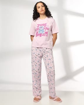 Women Graphic Print 2-Piece Night Suit Sets-image-7