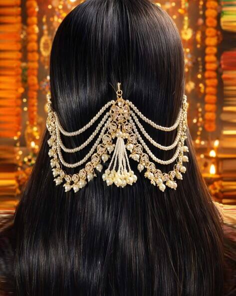 Fabula Women Gold Tone Ethnic Sheeshphool