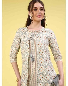 v-mart Women Cotton Printed A-Line Kurta-picture-20