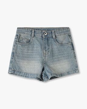 kg frendz Girls Regular Fit Denim Shorts with Rhinestones-picture-50
