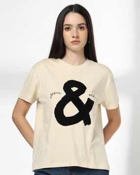 dnmx Women Typographic Print Regular Fit Cotton T-Shirt-picture-17