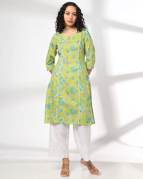 Women Floral Print Straight Kurta