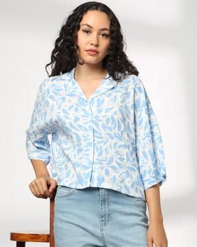 dnmx Women Printed Boxy Fit Classic Shirt-picture-19
