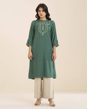 truly sma Women Embroidered Straight Kurta-picture-10