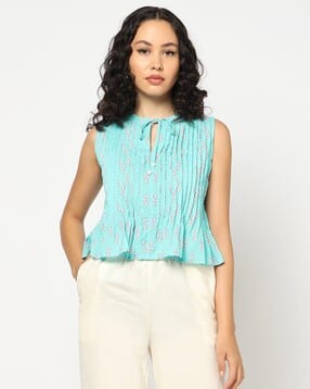 yousta Women Floral Print Regular Fit Pinktuck Top-picture-21