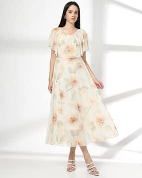 Women Floral Print A-Line Dress-image-26