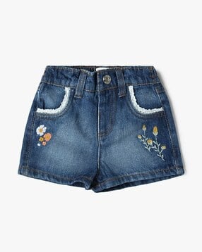 playday Girls Embroidered Regular Fit Denim Shorts-picture-48