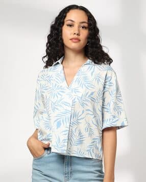 dnmx Women Printed Boxy Fit Classic Shirt-picture-53