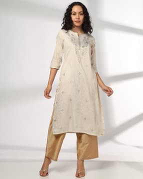 avaasa mix n' match Women Foil Print Straight Kurta with Insert Pocket-picture-38