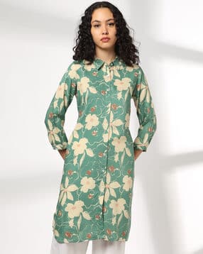 fusion Women Floral Print Straight Kurta-picture-39