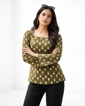 nyrika Women Floral Print Relaxed Fit Square-Neck Tunic-picture-27