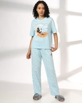 Women Micky Dreams Print Pyjamas Set-image-3