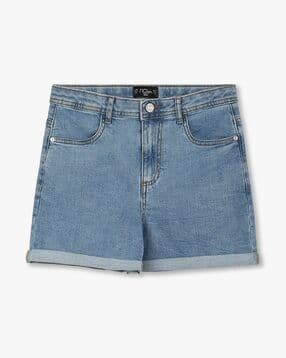 rio girls Girls Lightly Washed Regular Fit Denim Shorts-picture-28