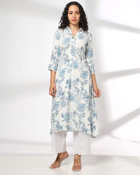 avaasa mix n' match Women Floral Print A-Line Kurta with Insert Pocket-picture-44