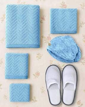 cortina eyelet curtain Set of 8 Quick Absorbent Towels with Stitch Detail-picture-10