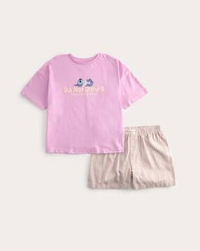 marks & spencer Girls Cartoon Print T-Shirt & Shorts Set-picture-53