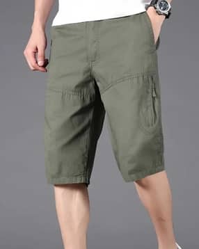 alpha tribe Men Regular Fit Flat-Front Cargo Shorts-picture-35