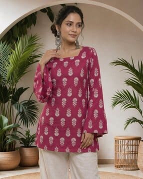 nyrika Women Floral Print Relaxed Fit Tunic-picture-15