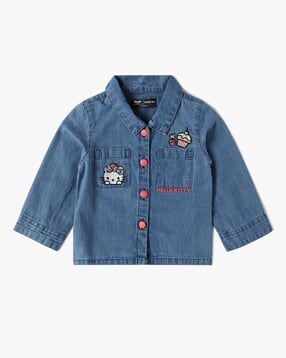 yousta Girls Hello Kitty Embroidered Denim Jacket-picture-43