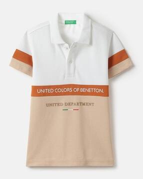 united colors of benetton Boys Colourblock Regular Fit Polo T-Shirt-picture-39