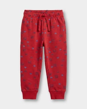 Boy Graphic Print Joggers with Drawstring Waist-image-1