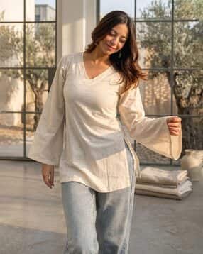 forkey Women V-Neck Straight Kurta-picture-49