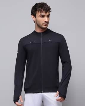 reebok Zip-Front Bikers Jacket with Logo Print-picture-28