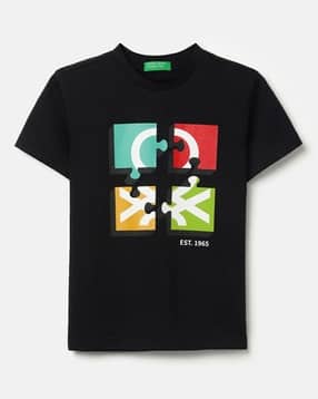 united colors of benetton Boys Logo Print Regular Fit Round-Neck T-Shirt-picture-33