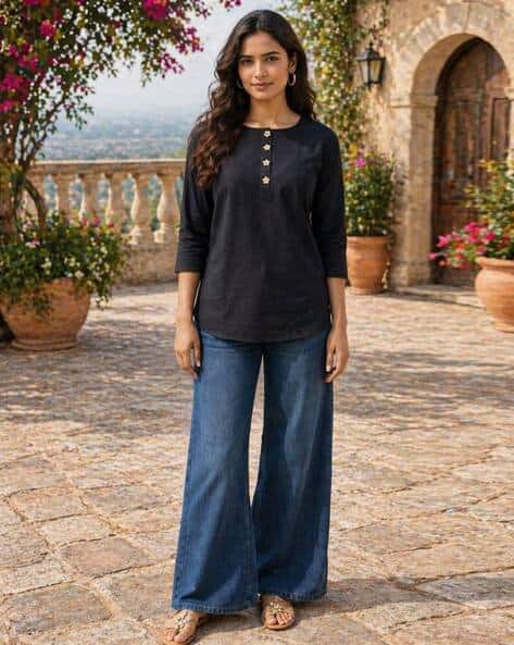 SVARAA Women Relaxed Fit Top
